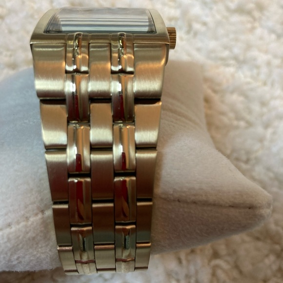 NWOT Brushed gold black rectangular mens Armitron watch - Picture 3 of 7